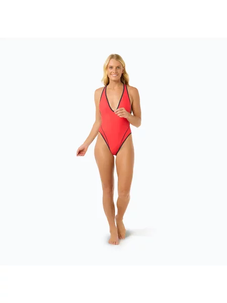 Strój kąpielowy jednoczęściowy Rip Curl Mahot One Piece High Leg czerwony