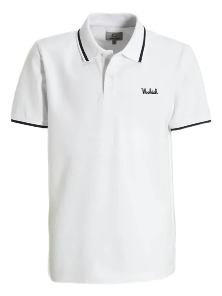 Koszulka polo dziecięca Woolrich biała