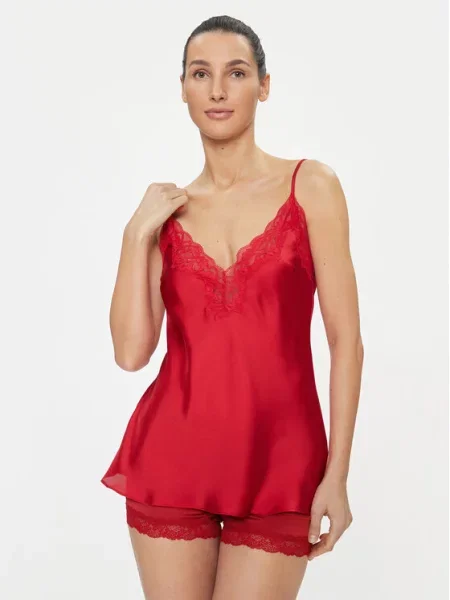 Selmark Zgornji del pižame Gabrielle Regular Fit rdeča