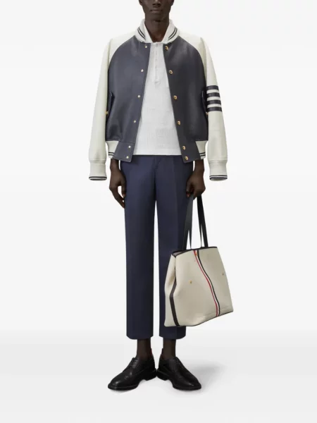 Tricou polo Thom Browne de in alb