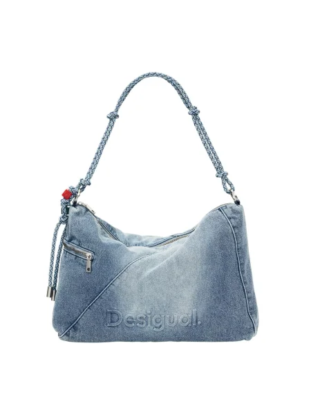 Geanta crossbody Desigual cu autograf albastru