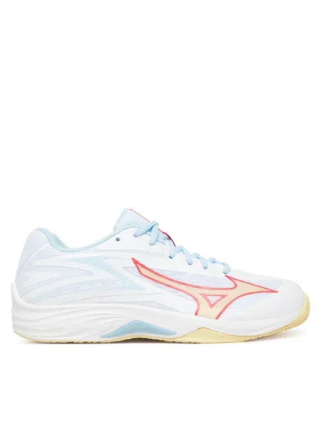 Női röplabda cipő Mizuno Thunder Blade Z fehér/calypso coral/pale banán. Méret: 42 EU narancsszínű