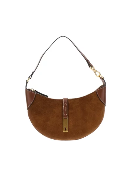 Polo Ralph Lauren torebka hobo skórzana brązowa