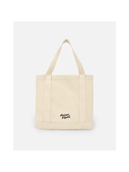 Torebka Maison Kitsune z nadrukiem beżowa