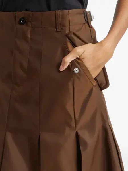 Spódnica Sacai brązowa