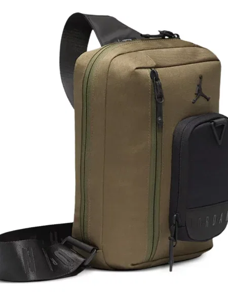 Geantă crossbody Jordan cu autograf verde