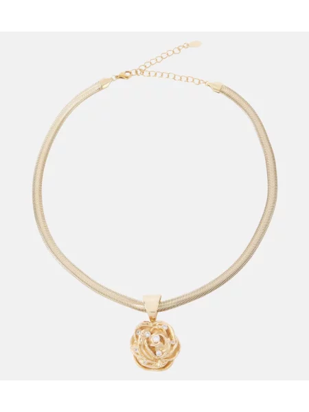 Pandantiv Magda Butrym cu model floral de cristal auriu