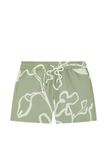 Slip de baie Frescobol Carioca cu model floral cu imagine verde