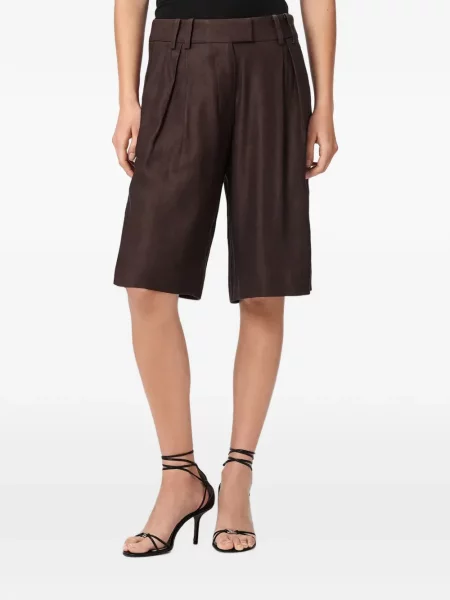 Pantaloni scurți Allsaints din țesătură twill maro
