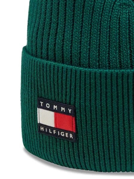 Tommy Hilfiger шапка beanie за деца от зелено