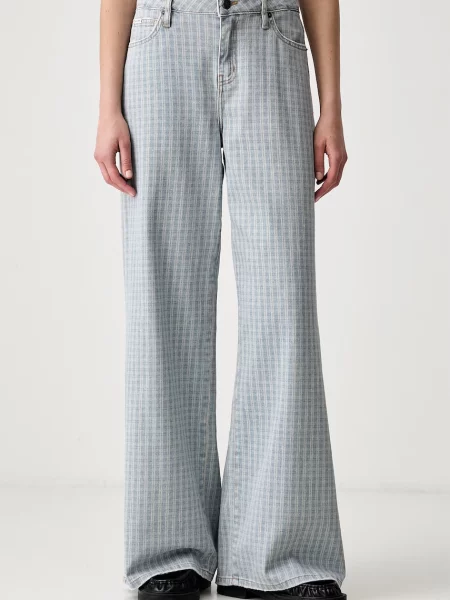 Guess Jeans blugi wide leg pentru femei albastru