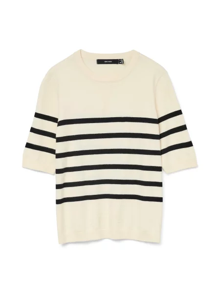 VERO MODA Pulover VMSABA bež črna