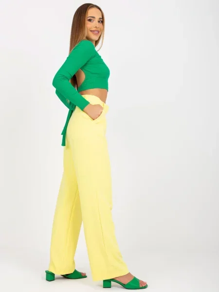 Nohavice Fashionhunters žltá
