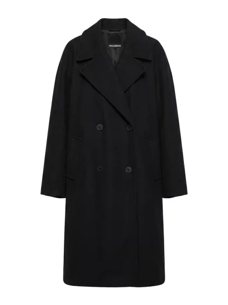 Pull&Bear Palton de primăvară-toamnă negru