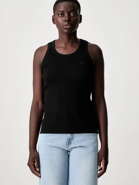 Coperni top női Rib Logo Tank fekete