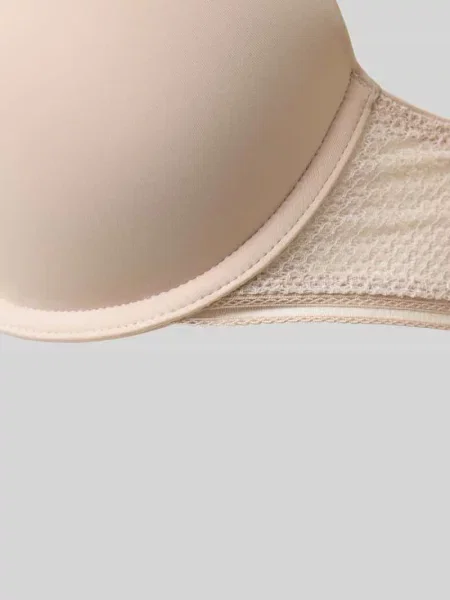 Biustonosz push up z obszyciem koronką model ‘PURE’ Boss beżowy