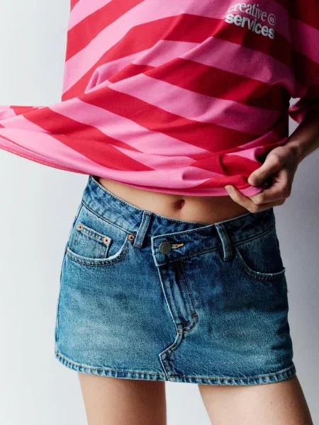 Pull&Bear Sukňa denim modrá