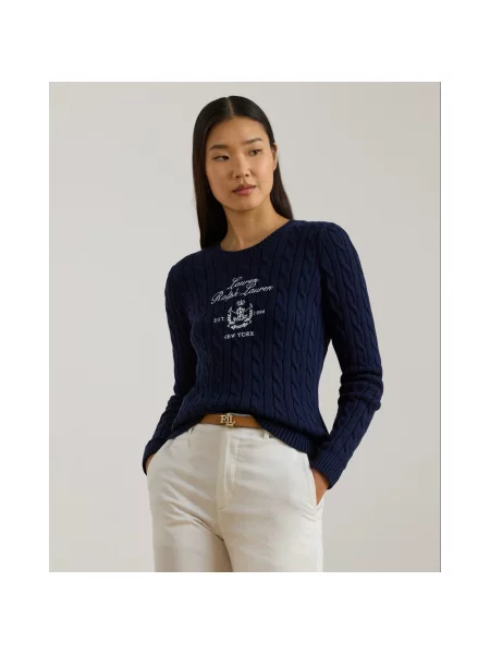 Sweter Ralph Lauren z długim rękawem niebieski