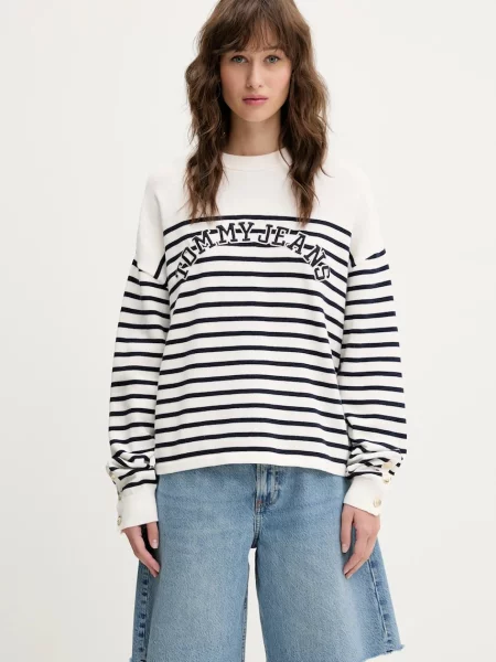Пуловер Tommy Jeans бежово