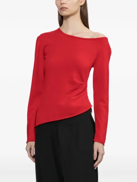 Top Helmut Lang asimetric roșu