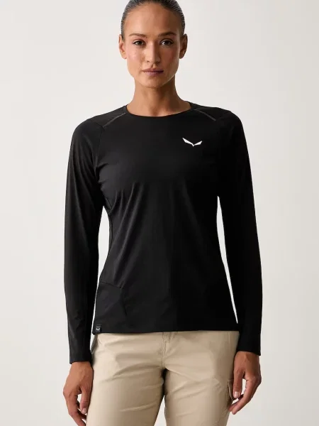 Tricou cu mânecă lungă Salewa negru
