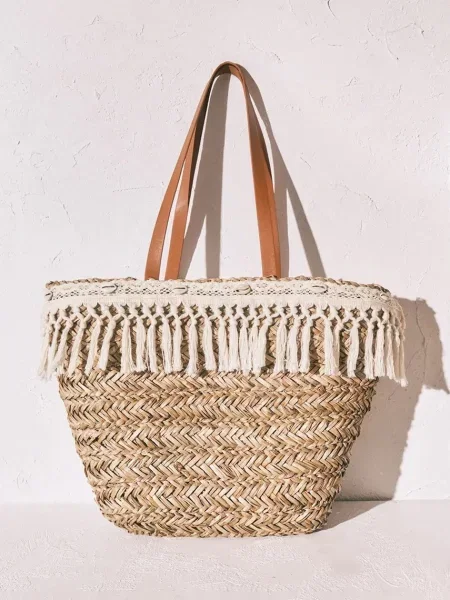 Women'secret torba za plažu za žene pletena bež