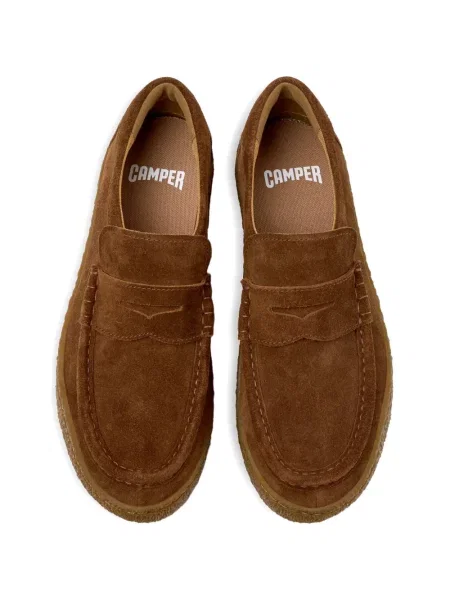 Pantofi loafer Camper din piele de căprioară maro