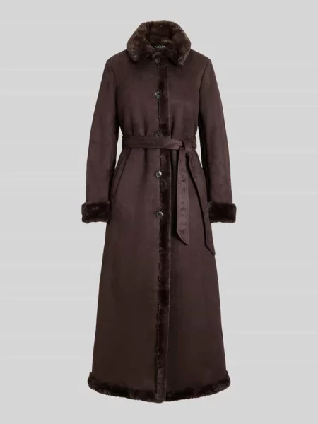 Płaszcz z obszyciem ze sztucznego futra Lauren Ralph Lauren