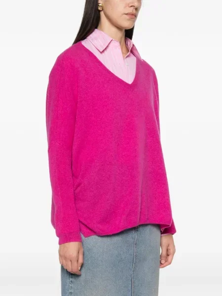 Πουλόβερ Absolut Cashmere κασμίρ με λαιμόκοψη v ροζ