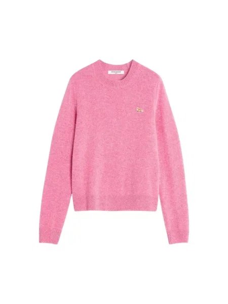 Sweter Maison Kitsune wełniany różowy