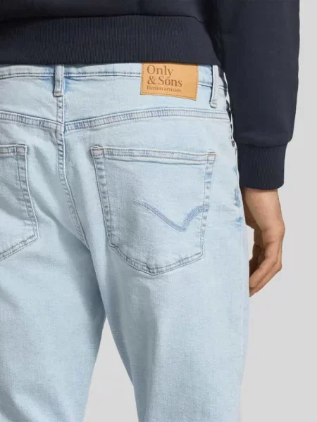 Jeansy o kroju slim fit z Mieszanka bawełny Model WEFT' Only & Sons niebieskie