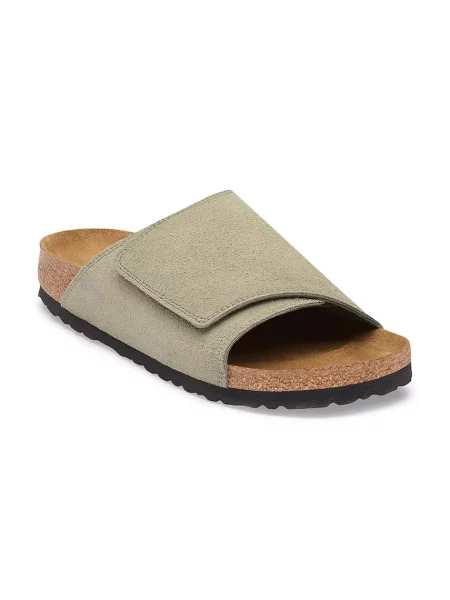 Birkenstock Solana LEVE klapki zamszowe zielone