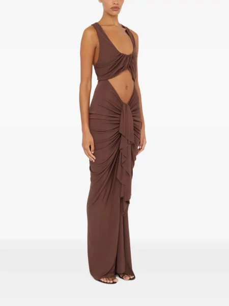 Rochie maxi Christopher Esber drapată maro