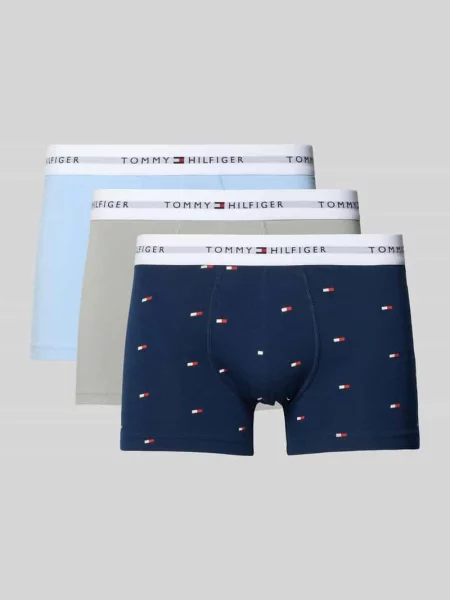 Spodnie z elastycznym paskiem z logo w zestaw 3 szt. Tommy Hilfiger niebieskie