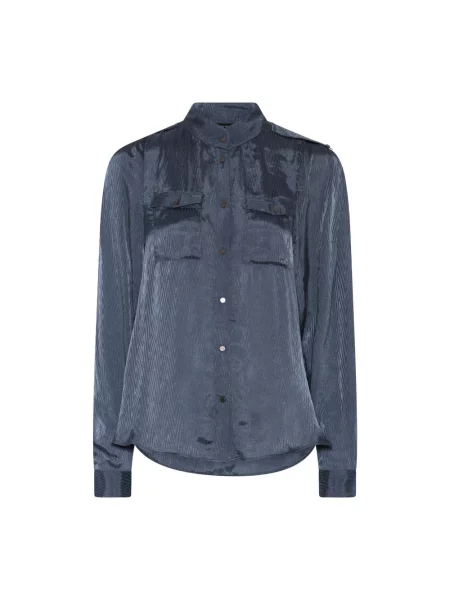 Bruuns Bazaar koszula regular ze stójką niebieski