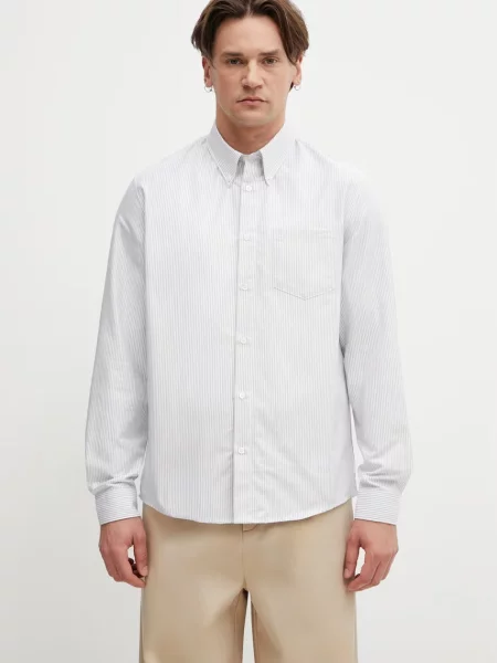 A.P.C. cămașă bărbătească din New Greg alb