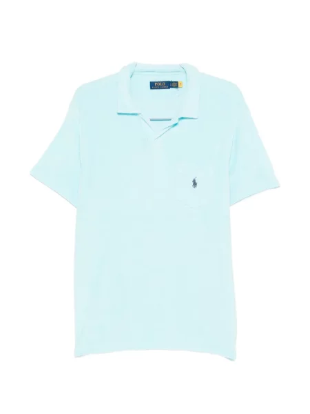 Tricou polo Polo Ralph Lauren cu dungi scurt albastru