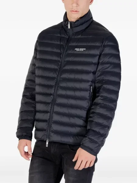 Matlasat geacă cu puf Armani Exchange albastru
