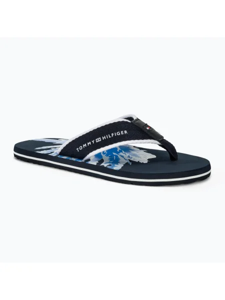 Мъжки джапанки Tommy Hilfiger Palm Print Beach Sandal desert sky синьо
