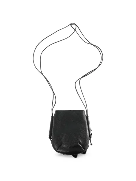 Geantă Hereu din piele cu model floral negru