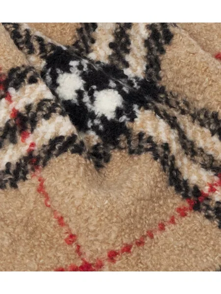 Fular Burberry de lână în carouri bej
