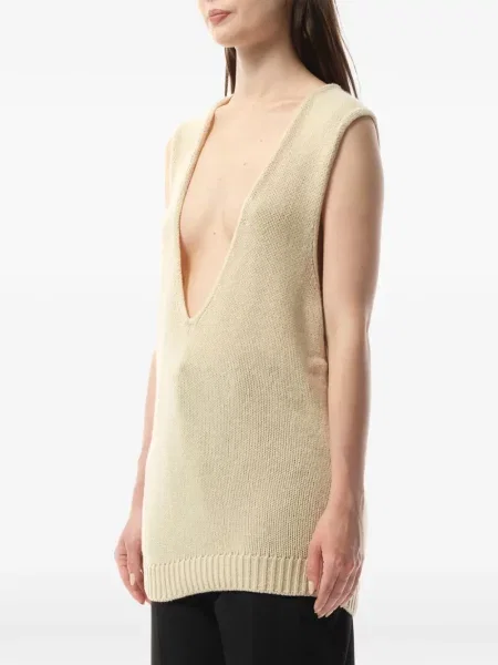 Pulover Lanvin fără mâneci cu decolteu în V