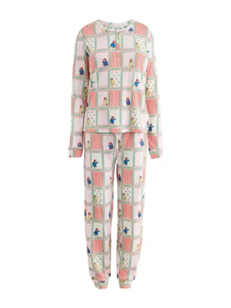 Cath Kidston Pijama crem / bleumarin / verde deschis / intens roșu