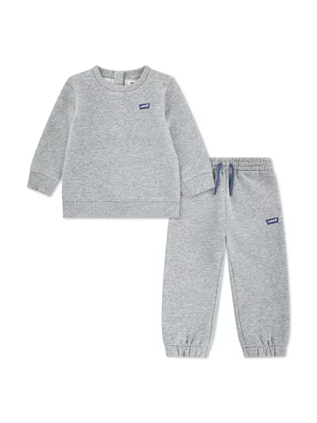 Levi's komplet trenirka za bebe s pamukom HOODIE & JOGGER SET siva