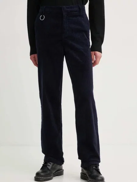 Études Studio pantaloni de catifea cord marin drept albastru