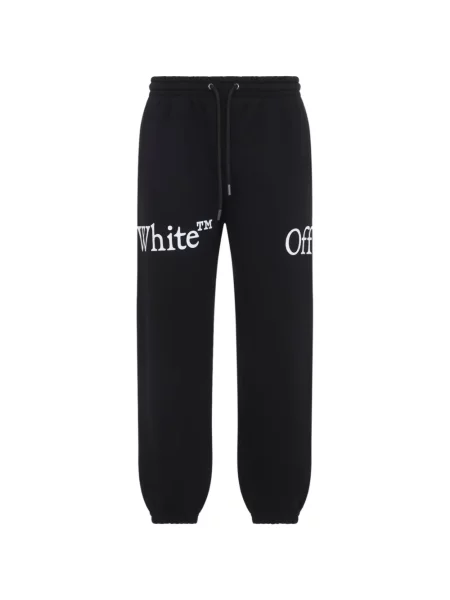 Pantaloni Off-white cu imagine alergare alb