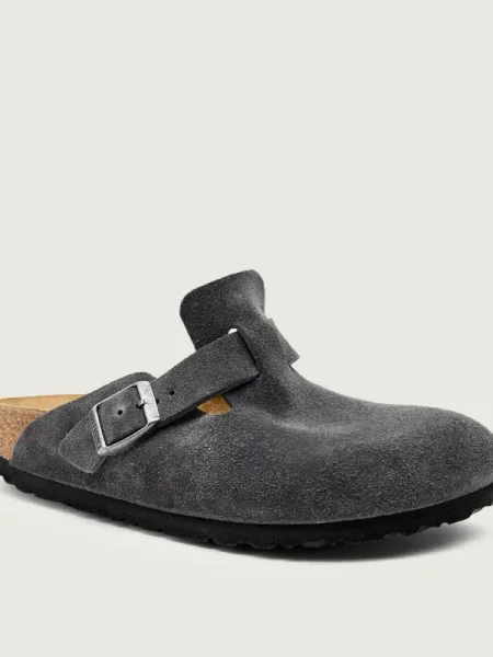 Birkenstock Mules încălțăminte Boston | narrow fit | piele întoarsă gri