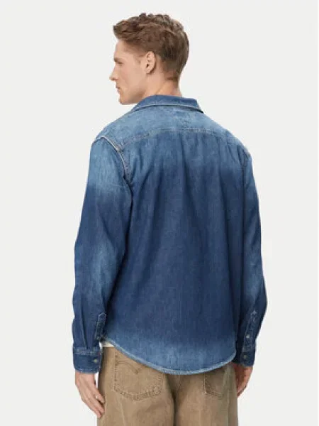 Tommy Jeans košulja za muškarce traper plava