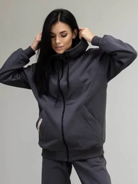 Женская толстовка однотонная сіра