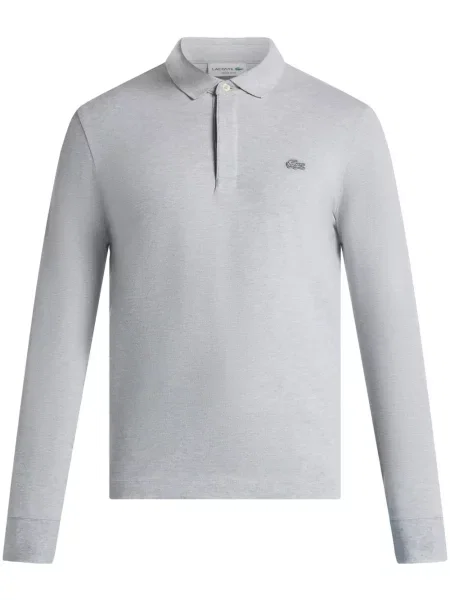 Tricou polo Lacoste cu autograf gri